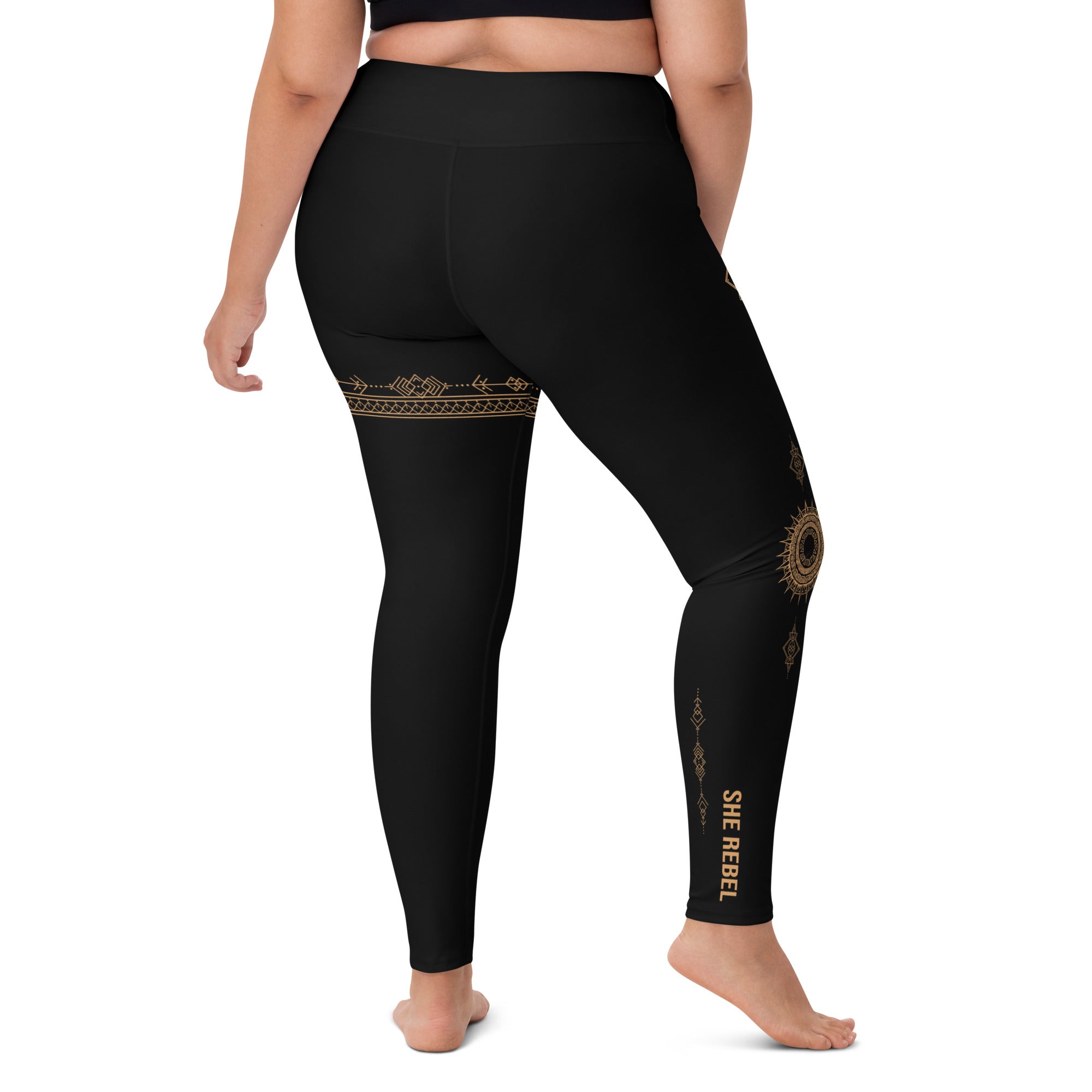 Black Boho Yoga Leggings